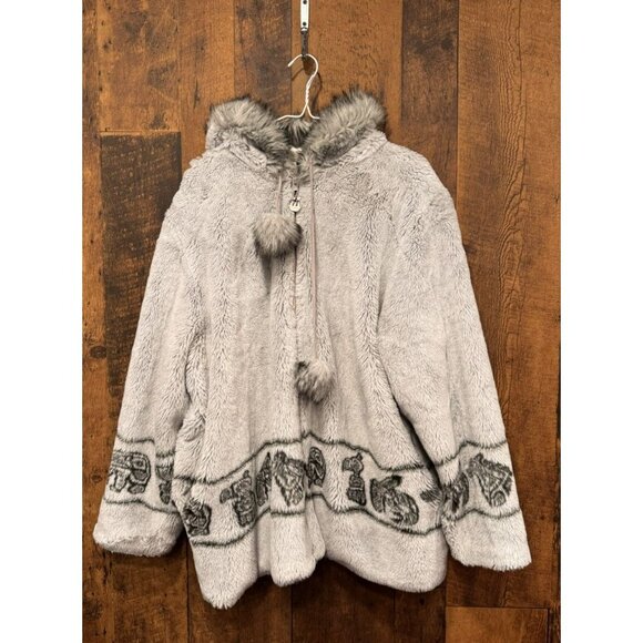 Vintage Northern Lifestyles Faux Fur Jacket Grey Design - Picture 2 of 6